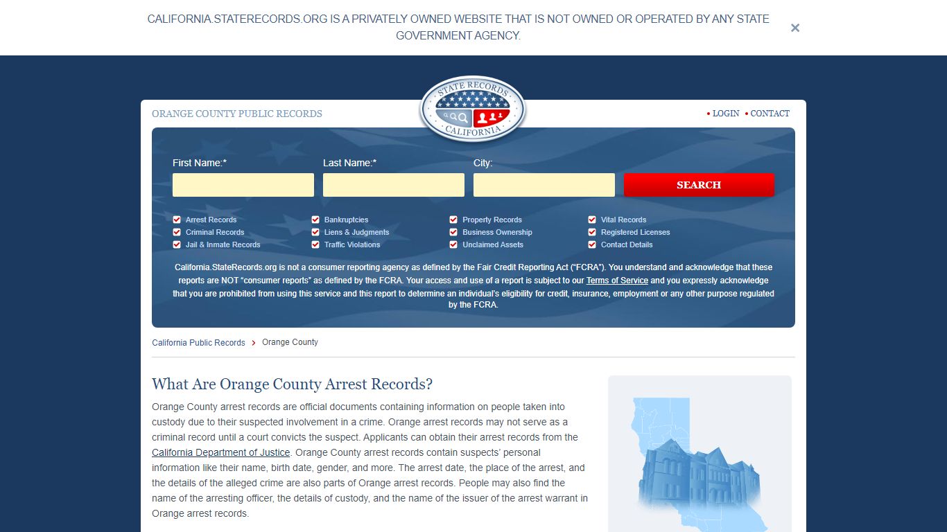 Orange County Arrest, Court, and Public Records | StateRecords.org